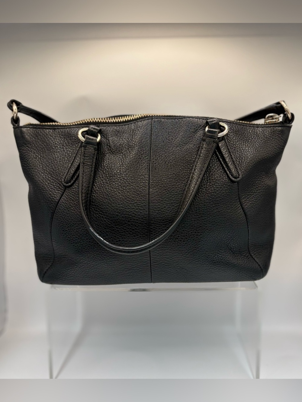 Coach Kelsey Small Black Leather Satchels - Picture 2 of 10